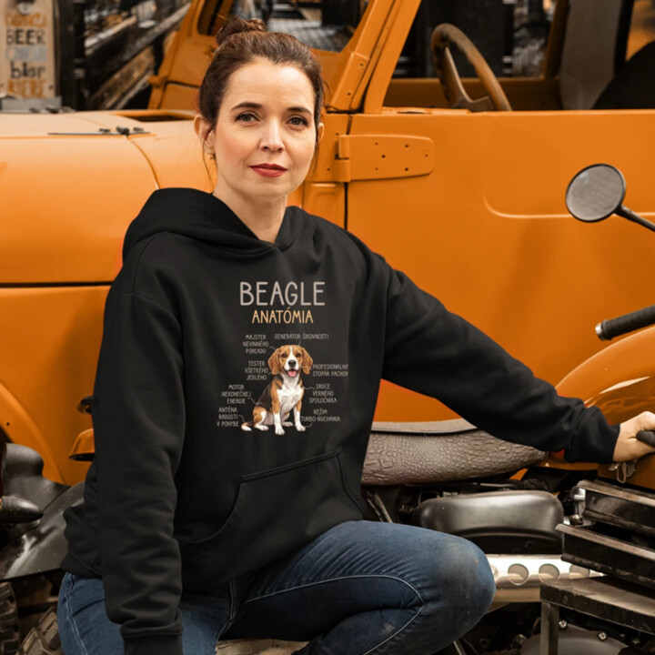 Beagle – anatómia   - dámska mikina s potlačou