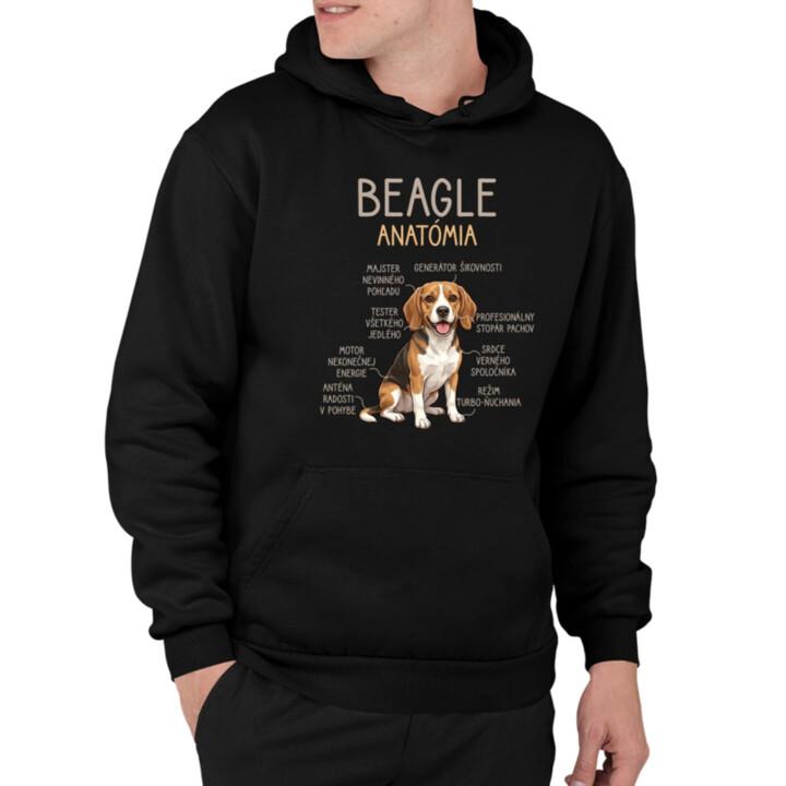 Beagle – anatómia   - pánska mikina s potlačou