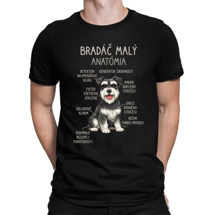 Bradáč malý – anatómia - pánske tričko s potlačou