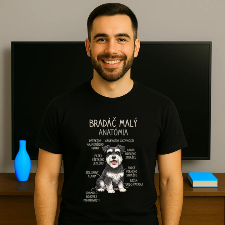 Bradáč malý – anatómia - pánske tričko s potlačou