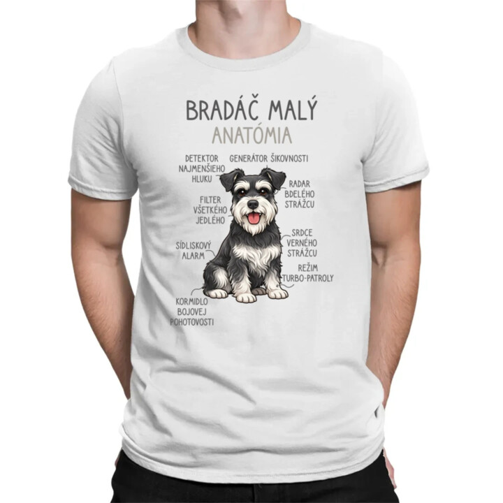 Bradáč malý – anatómia - pánske tričko s potlačou