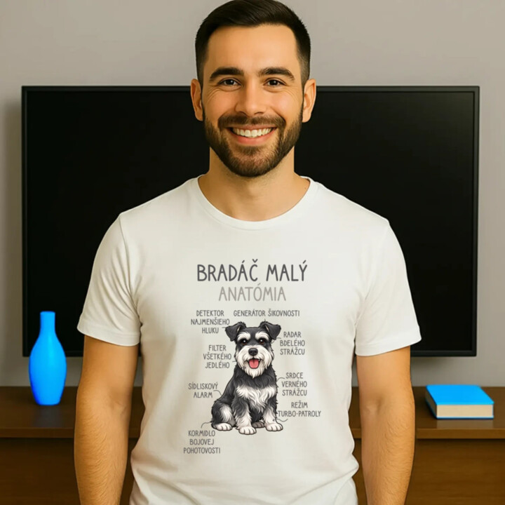 Bradáč malý – anatómia - pánske tričko s potlačou