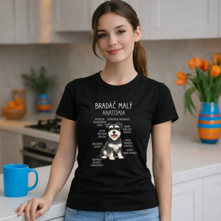 Bradáč malý – anatómia - dámske tričko s potlačou