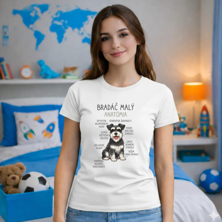 Bradáč malý – anatómia - dámske tričko s potlačou