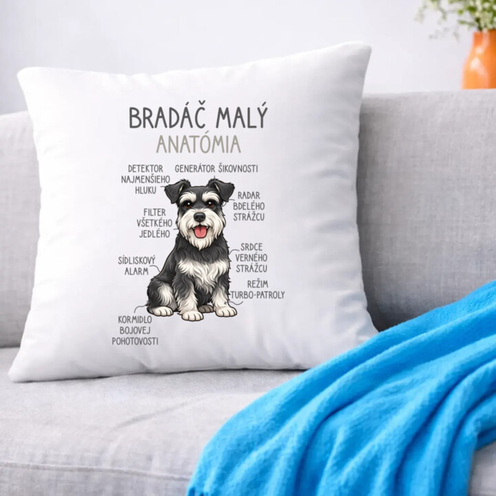 Bradáč malý – anatómia - vankúš s potlačou