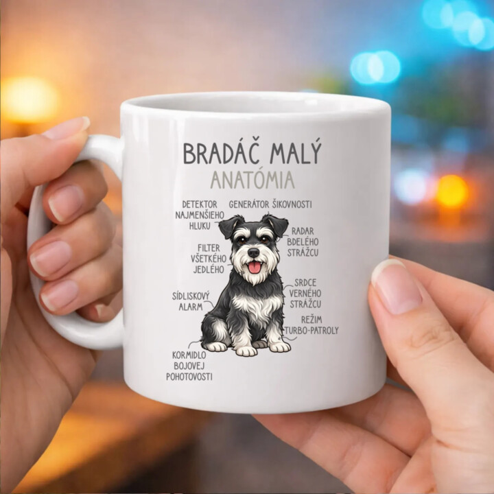 Bradáč malý – anatómia - keramický hrnček s potlačou