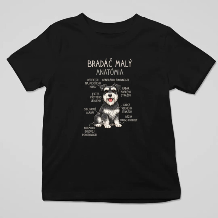 Bradáč malý – anatómia - detské tričko s potlačou