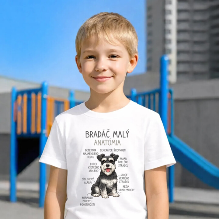 Bradáč malý – anatómia - detské tričko s potlačou