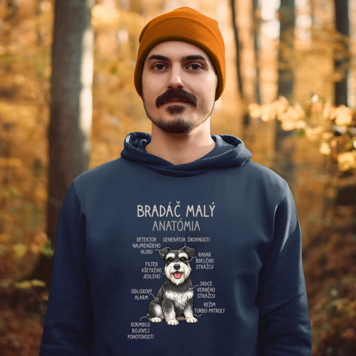 Bradáč malý – anatómia  - pánska mikina s potlačou