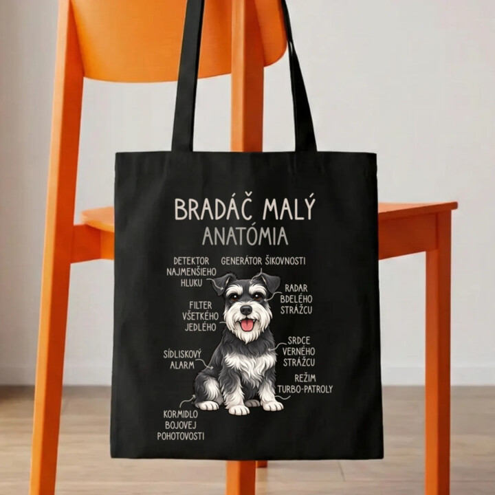 Bradáč malý – anatómia - taška s potlačou