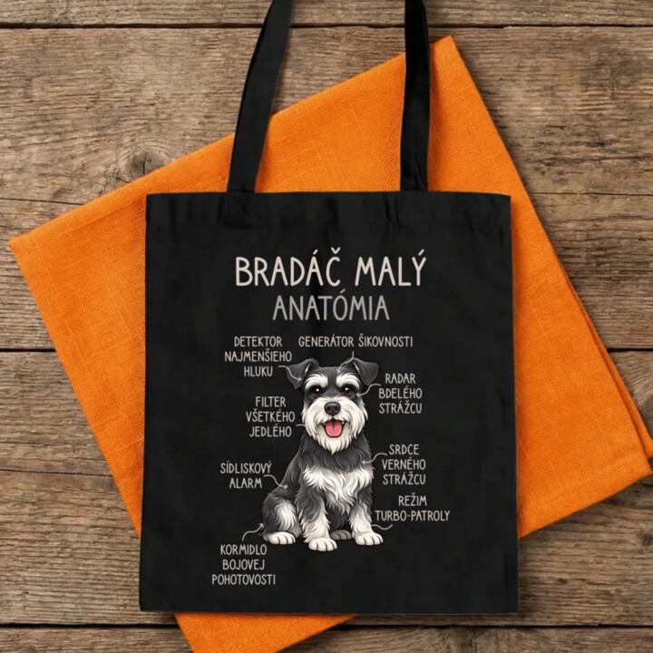 Bradáč malý – anatómia - taška s potlačou