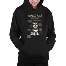 Bradáč malý – anatómia - detská mikina s kapucňou