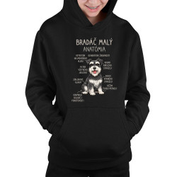 Bradáč malý – anatómia - detská mikina s kapucňou