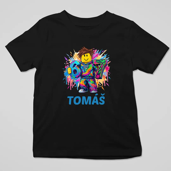 Six seven - 67 - meno - pre fanúšikov hry Roblox - detské tričko s potlačou - personalizovaný produkt