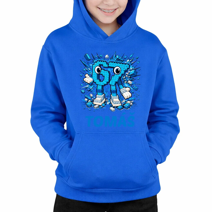 Six seven - 67 - meno - detská mikina s kapucňou - personalizovaný produkt