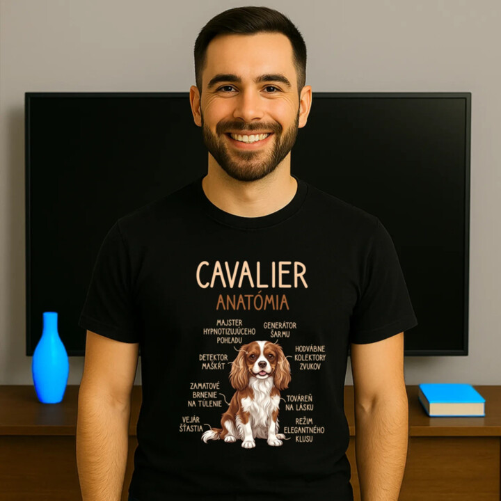 Cavalier – anatómia - pánske tričko s potlačou