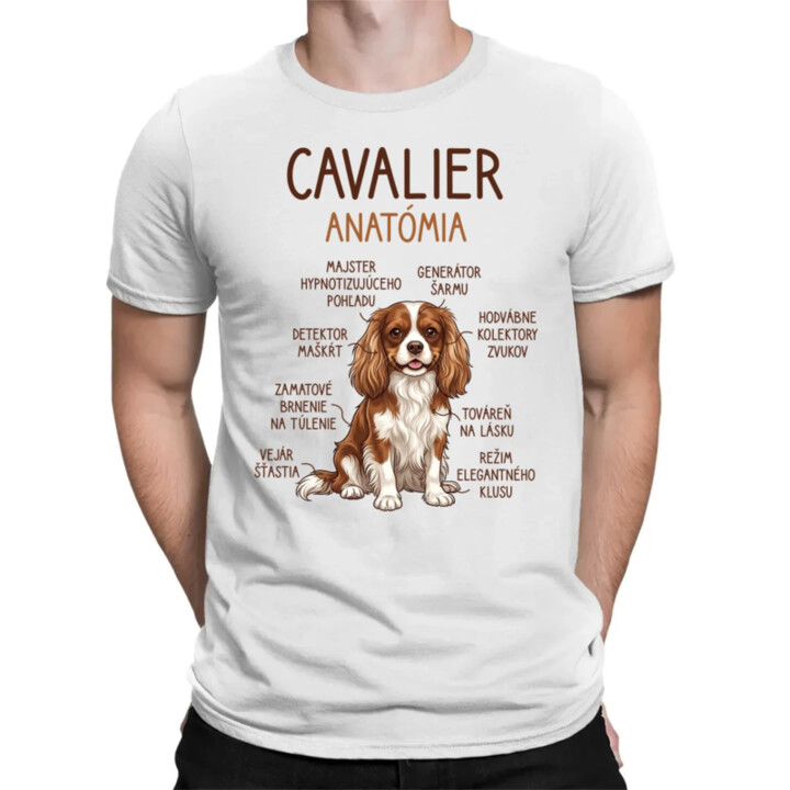 Cavalier – anatómia - pánske tričko s potlačou