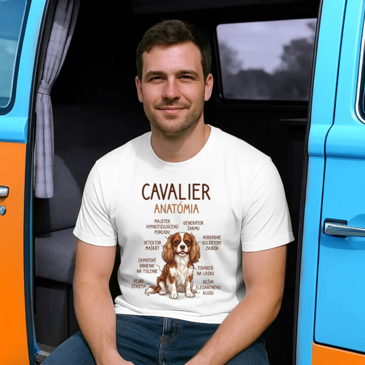 Cavalier – anatómia - pánske tričko s potlačou