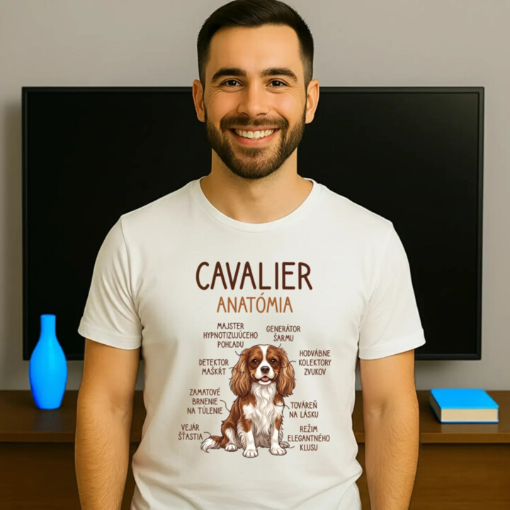 Cavalier – anatómia - pánske tričko s potlačou