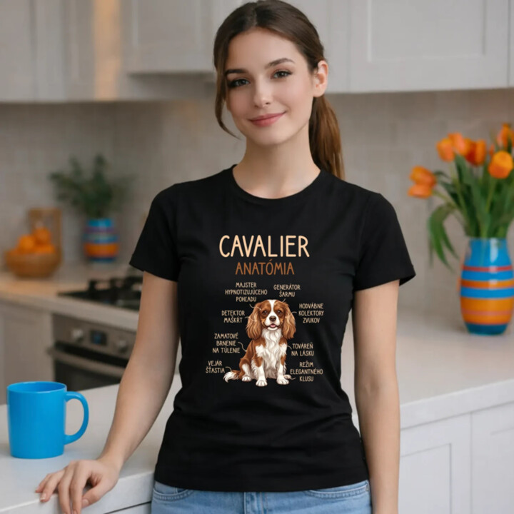 Cavalier – anatómia - dámske tričko s potlačou