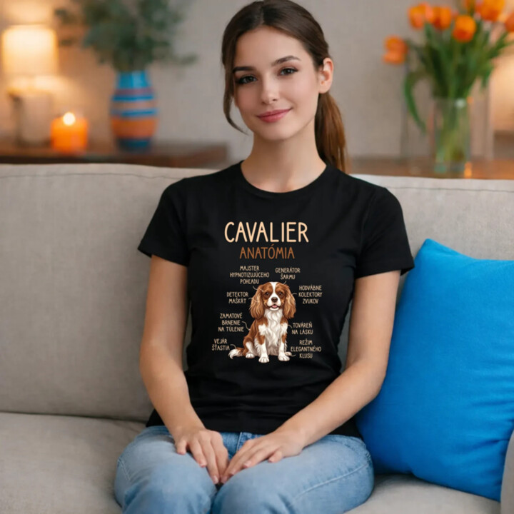 Cavalier – anatómia - dámske tričko s potlačou