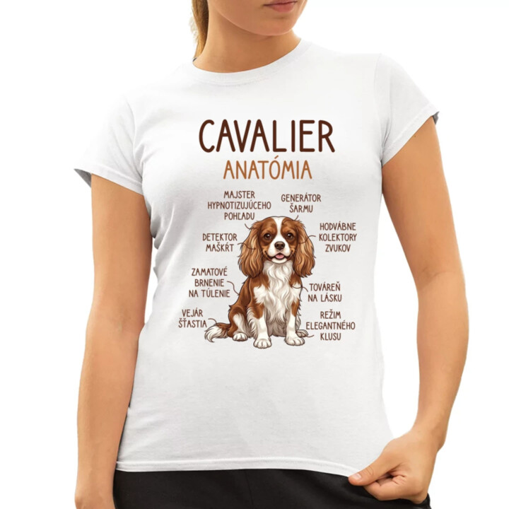 Cavalier – anatómia - dámske tričko s potlačou