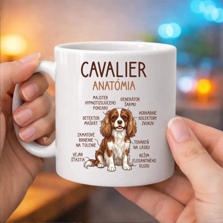 Cavalier – anatómia - keramický hrnček s potlačou