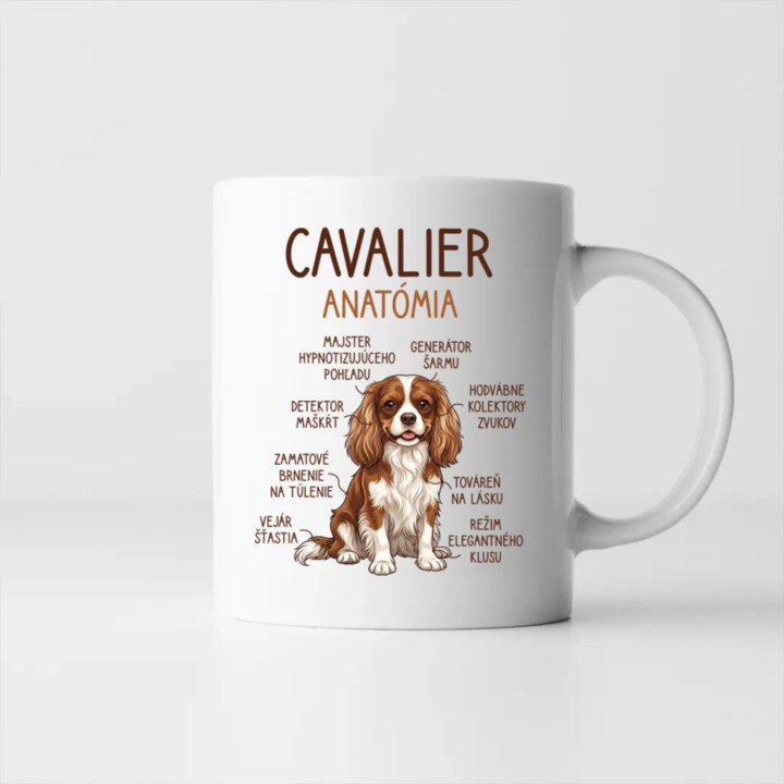 Cavalier – anatómia - keramický hrnček s potlačou