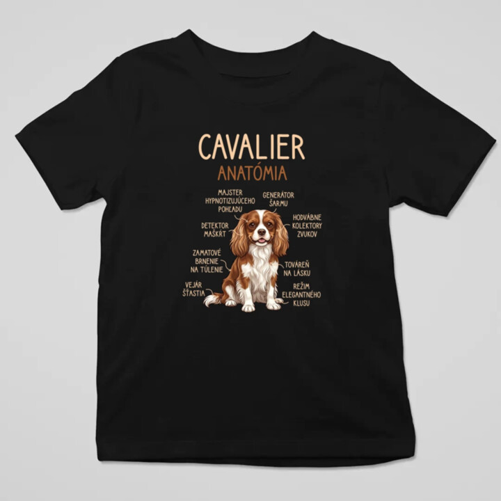 Cavalier – anatómia - detské tričko s potlačou