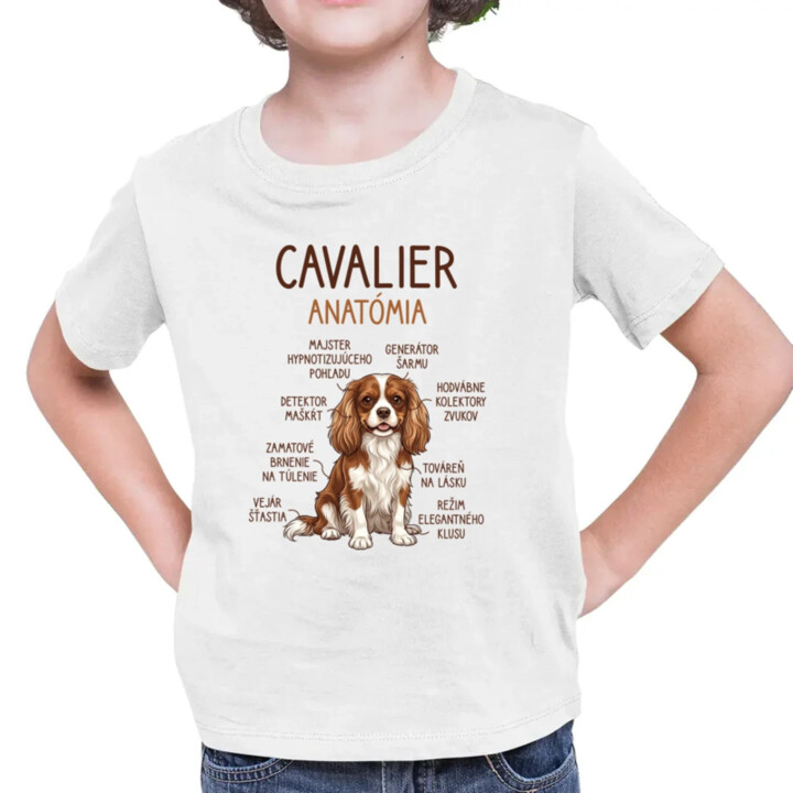 Cavalier – anatómia - detské tričko s potlačou