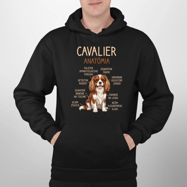 Cavalier – anatómia  - pánska mikina s potlačou