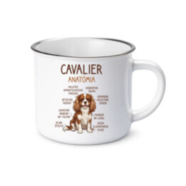 Cavalier – anatómia  - smaltovaný hrnček s potlačou