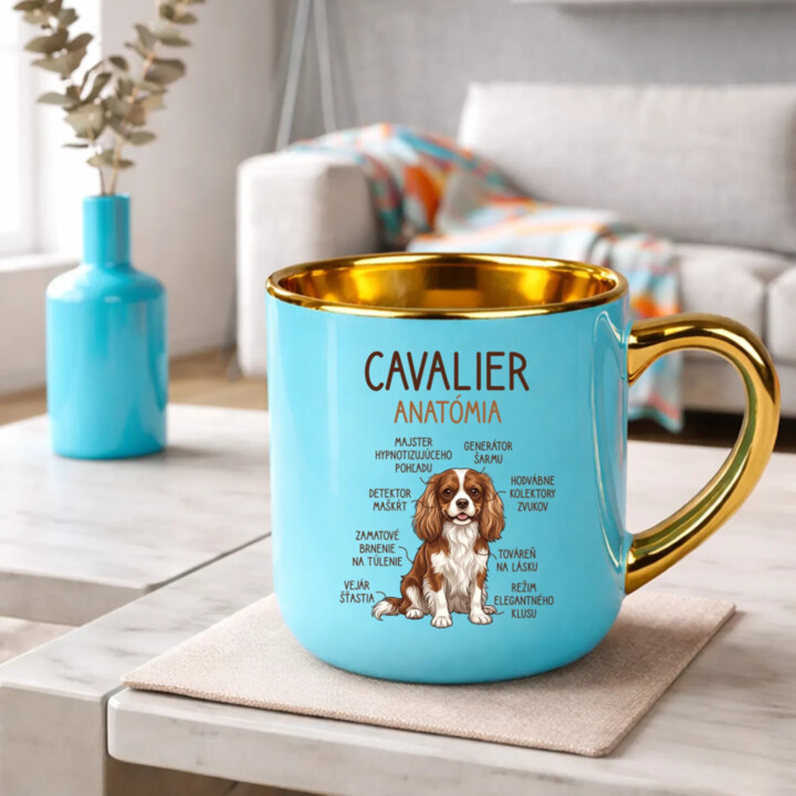 Cavalier – anatómia – Elegantný hrnček na darček