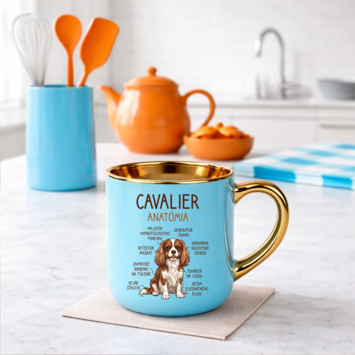 Cavalier – anatómia – Elegantný hrnček na darček