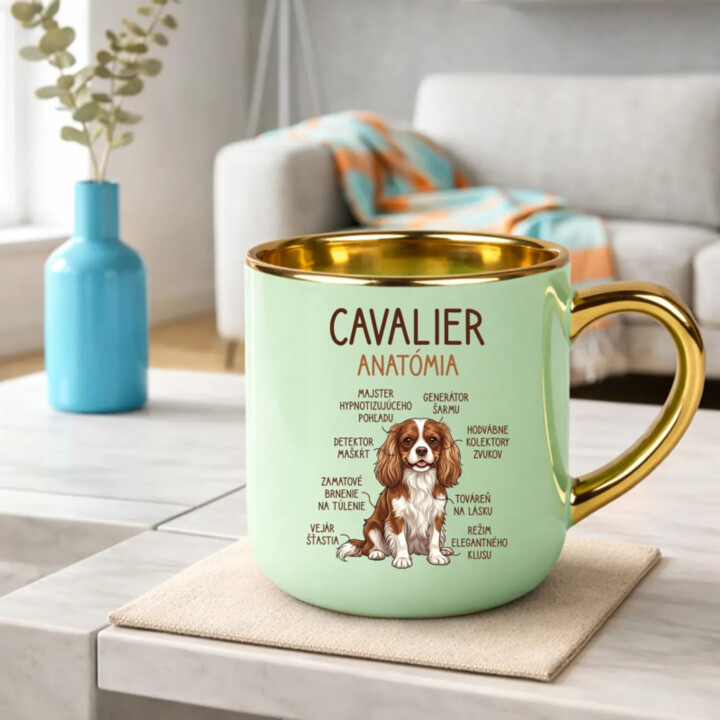 Cavalier – anatómia – Elegantný hrnček na darček