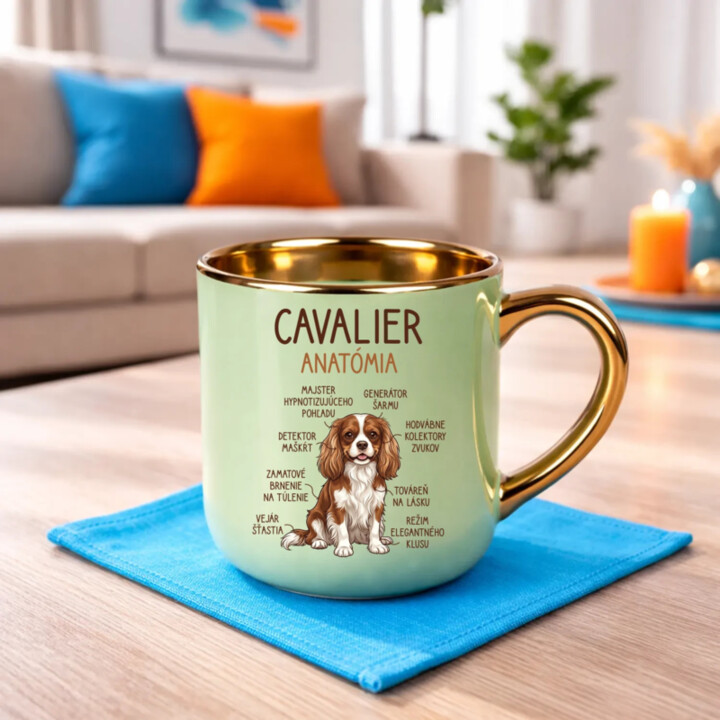 Cavalier – anatómia – Elegantný hrnček na darček
