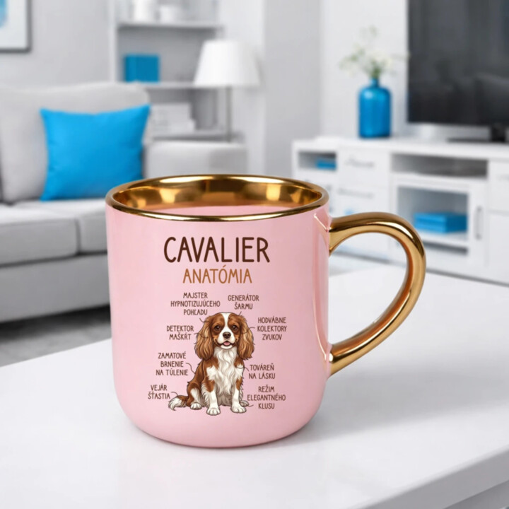 Cavalier – anatómia – Elegantný hrnček na darček