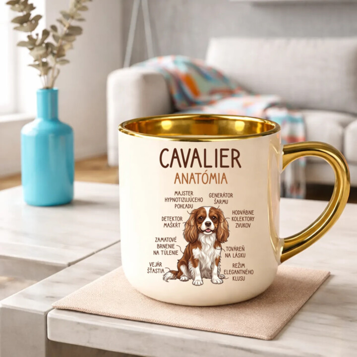 Cavalier – anatómia – Elegantný hrnček na darček