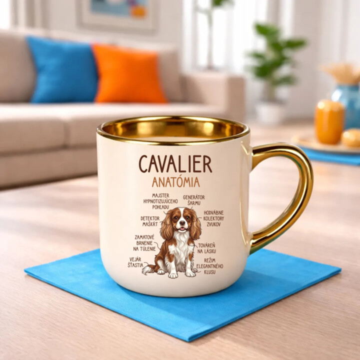 Cavalier – anatómia – Elegantný hrnček na darček