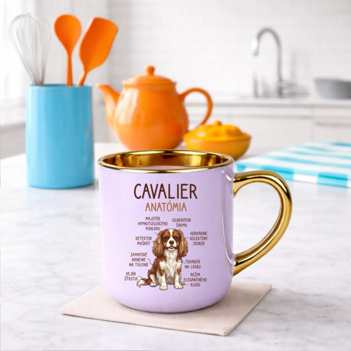 Cavalier – anatómia – Elegantný hrnček na darček