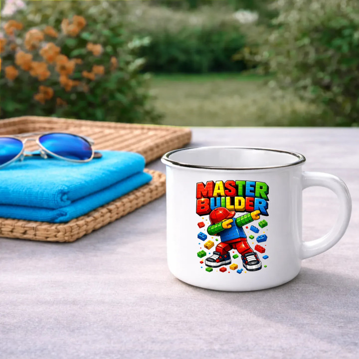 Master builder  - smaltovaný hrnček s potlačou