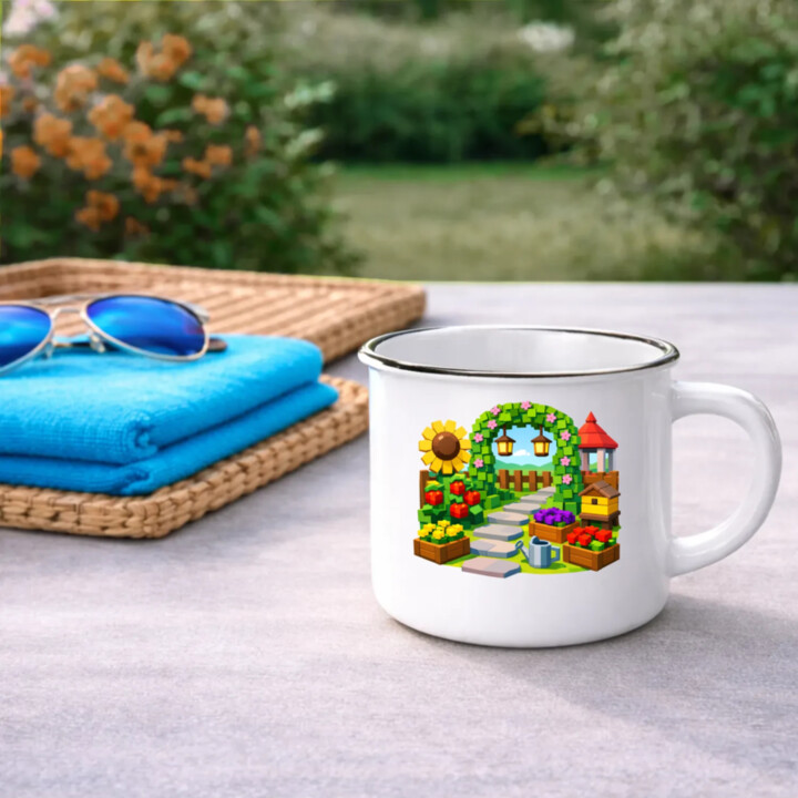 Grow a garden  - smaltovaný hrnček s potlačou