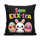 Som EXX-tra - čierny vankúš s potlačou