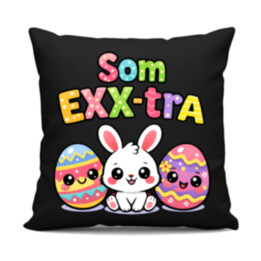 Som EXX-tra - čierny vankúš s potlačou