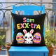 Som EXX-tra - čierny vankúš s potlačou