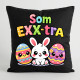 Som EXX-tra - čierny vankúš s potlačou