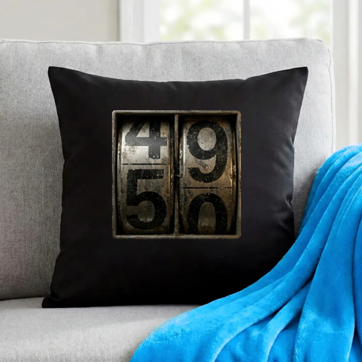 Počítadlo – 50 rokov - čierny vankúš s potlačou