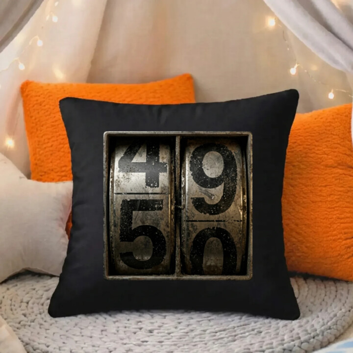 Počítadlo – 50 rokov - čierny vankúš s potlačou