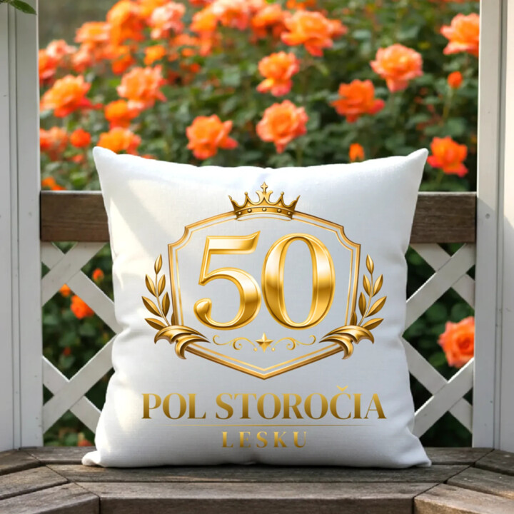 50 – pol storočia lesku - vankúš s potlačou