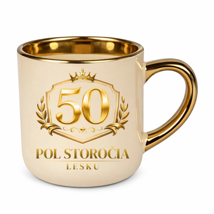50 – pol storočia lesku – Elegantný hrnček na darček